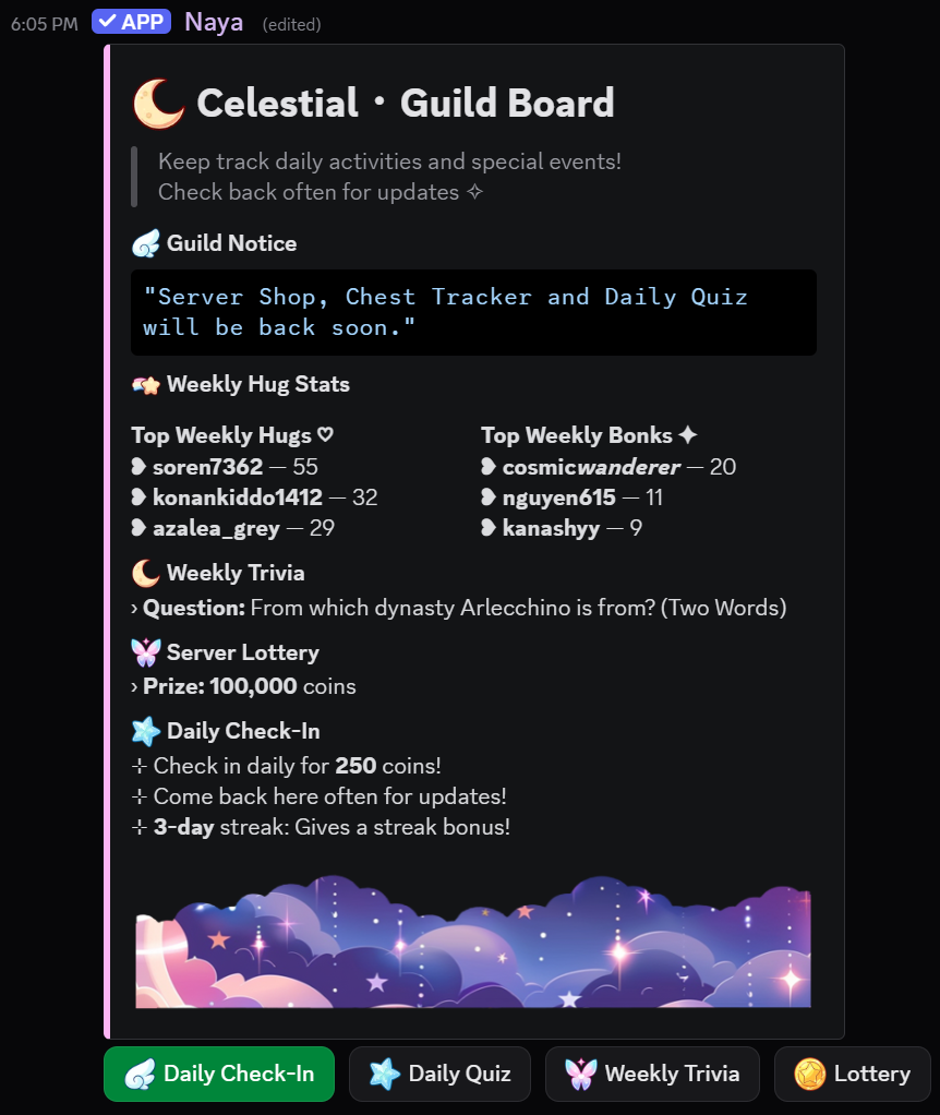 Guildboard module preview
