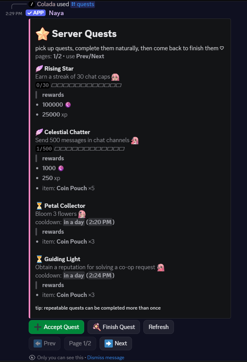 Quests module preview